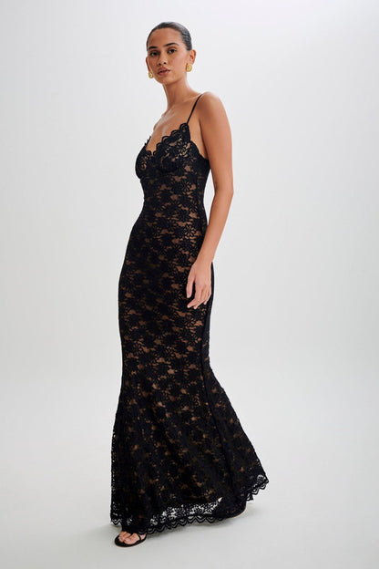 Robe longue de soirée fleurie