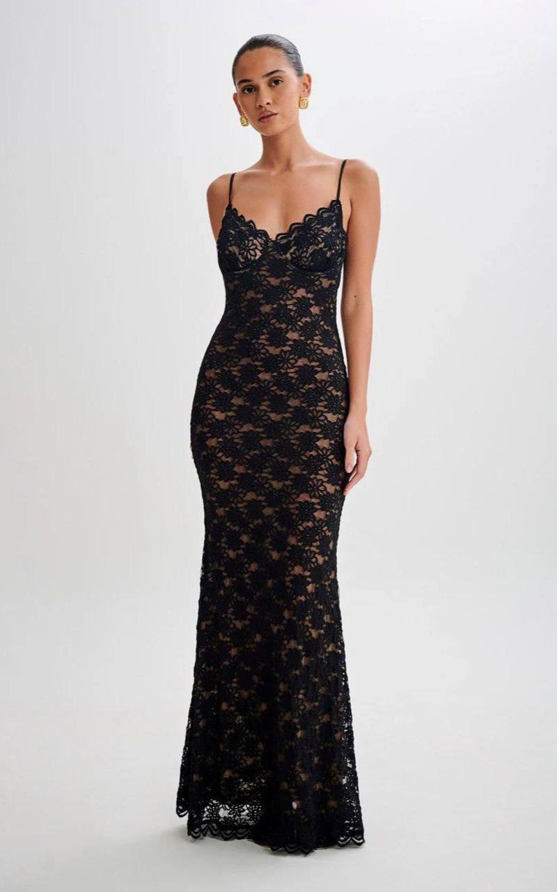 Robe longue de soirée fleurie